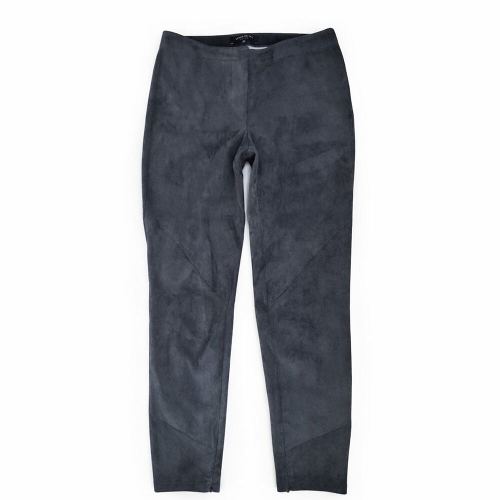 Lafayette 148 New York Suede Leather Pants Womens Taupe Skinny Designer Size 2